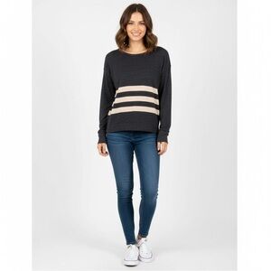Sundry Striped Lightweight Knit Top